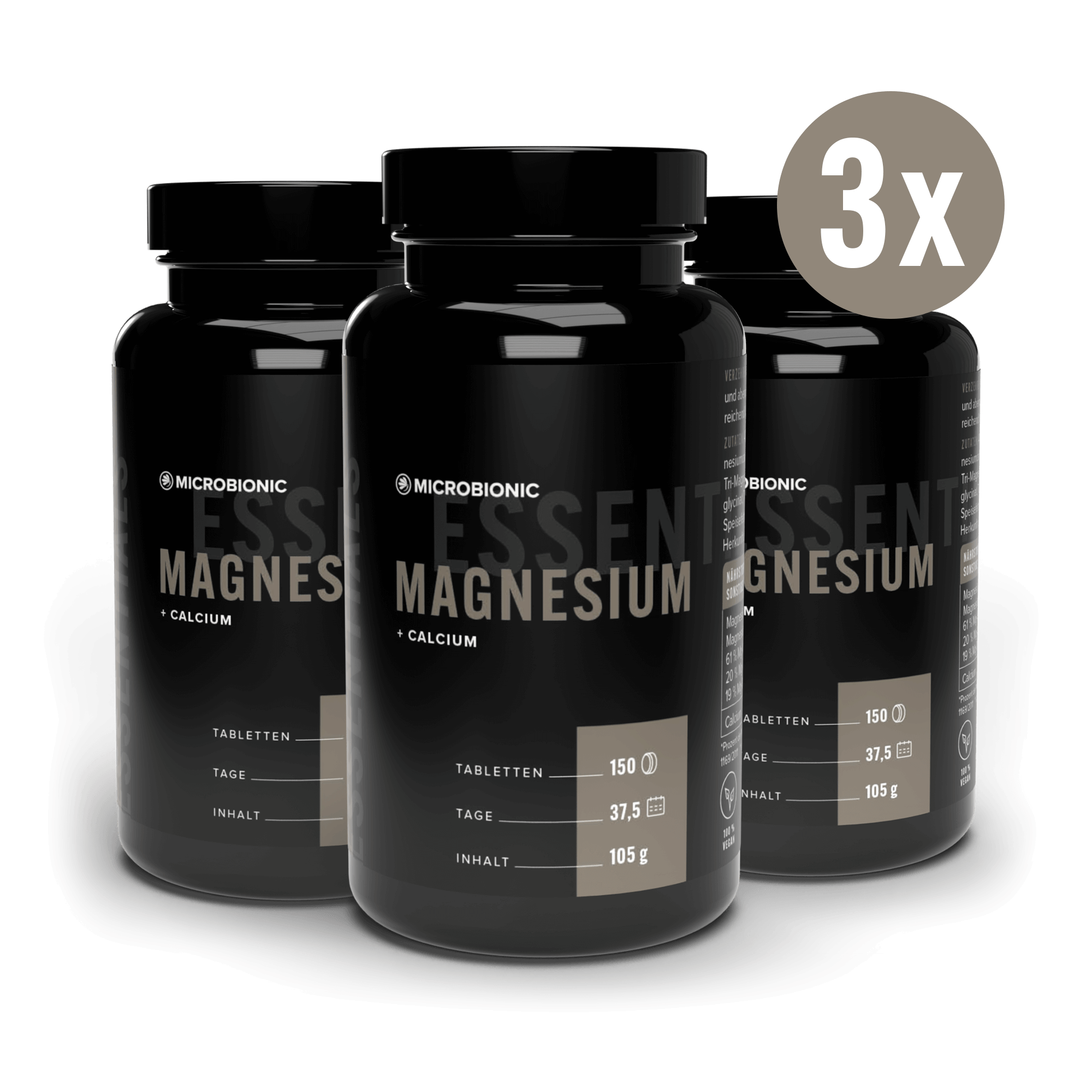 Magnesium + Calcium Tabletten 3er Set Magnesium + Calcium Tabletten 3er Set